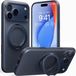 Torras Hoesje geschikt voor Apple iPhone 17 Pro Max - Ostand R Fitness Back Cover - Geschikt voor MagSafe - Donkerblauw