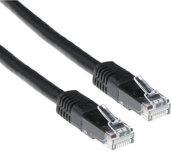 ACT Zwarte 20 meter U/UTP CAT5E patchkabel met RJ45 connectoren IB5920