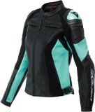 Dainese Racing 4 Leren Jas Dames Zwart Aqua Groen