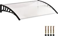 Outsunny Deurluifel - Polycarbonaat - 90x150x25cm - Transparant