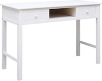 vidaXL Schrijftafel - 110x45x76 cm - Hout - Wit