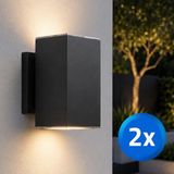 RexTech Solar wandlamp buiten ‘Sverre’ recht XL - Set van 2 stuks