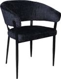 Lizzely Garden & Living Set Deal: 4 stuks Eetkamerstoel Japandi Ziva Chenille Zwart