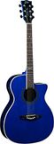 Eko Guitars NXT A100CE SEE THROUGH BLUE, akoestische gitaar van dennenhout, hoofdband, bodem en handvat van mahonie, Zuid-Amerikaanse Roupanà, Dreadnought Cutaway, blauw