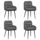 vidaXL - Eetstoelen - 4 - st - fluweel - Donkergrijs - 59 - x - 59,5 - x - 90 - cm