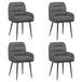 vidaXL - Eetstoelen - 4 - st - fluweel - Donkergrijs - 59 - x - 59,5 - x - 90 - cm