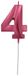 Folat 18884 Kaars Glamour Cijfer 4 Rood Metallic