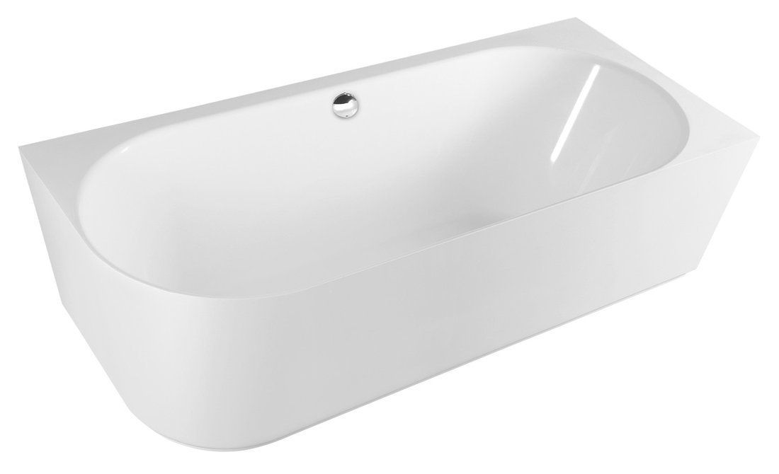 Polysan Sussi Asymmetrisch Bad Rechts 160x70cm Wit