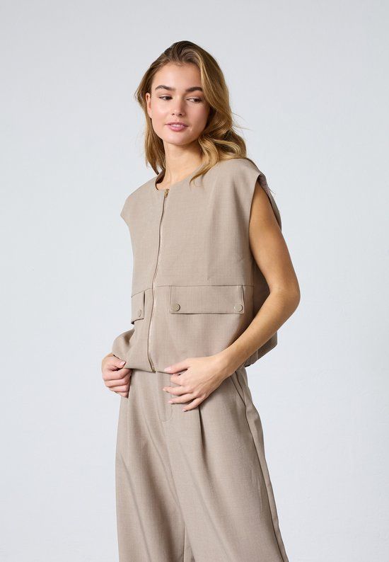 SISTERS POINT Garwin-ve3 Women's Vest - Sand - Size S