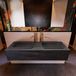 Mondiaz ERIN 150cm badmeubelset Antracite met 1 lade en Dark Grey RIDGE dubbele wastafel