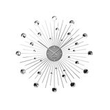 Karlsson wandklok Sunburst kristal large, staal, zilver, 4x50x50 cm