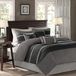Literie, 7 pièces, incluant housse de couette, noir/gris, taille California King