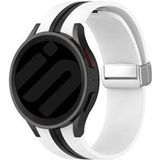 Strap-it Samsung Bracelet magnétque sport Galaxy Watch 4 Classic 46mm (blanc/noir)
