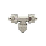 Riegler T-connector, voor slang 6/4 mm, SW 9, werkdruk max. 18 bar, messing vernikkeld