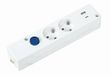 SIMON Multifix-sokkel, stekkerdoos met 2 stopcontacten 16 A en 2 USB A+C, snel opladen, meerdere stekkers, stekkerdoos met aardingsstopcontact en lichtschakelaar, 250 V, 3680 W, wit
