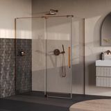Brauer Stellar - Douchecabine met Draaideur - Helder Glas - 160x80x200 cm - Omkeerbaar - incl. Glascoating - PVD Koper Geborsteld