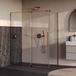 Brauer Stellar - Douchecabine met Draaideur - Helder Glas - 160x80x200 cm - Omkeerbaar - incl. Glascoating - PVD Koper Geborsteld