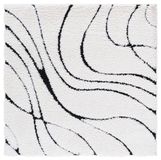 Safavieh Florida Shag Collection, hoogpolig, crème en zwart, 152 x 152 cm