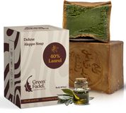 GREEN FADEL Aleppo Zeep 40% Laurierolie 60% Olijfolie - 1 x 200g - Handgemaakt - Natuurlijke Zeep