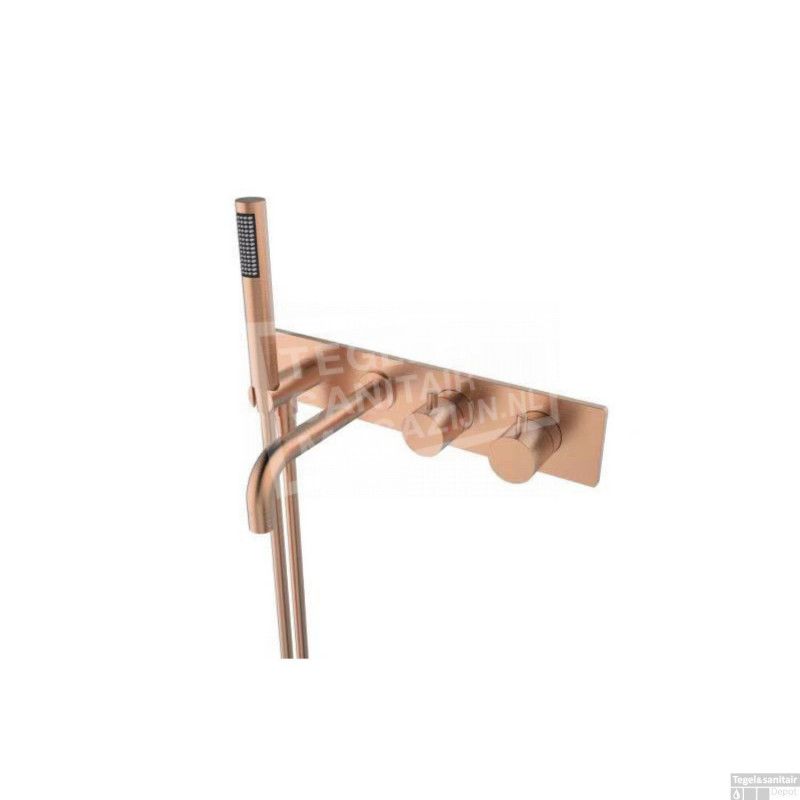 Wiesbaden Style inbouw badthermostaat muur geborsteld koper 29.1653