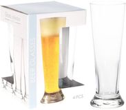 Merkloos Koopman Bierglazen Set - 4 Stuks - 370 ml - Transparant Glas
