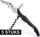 Merkloos Kurkentrekker 3-in-1 - 5x - RVS - Zwart/Zilver - 12 cm