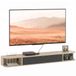 HOMCOM meuble TV - Panneau de particules - 140x24x16cm - Bois naturel et noir