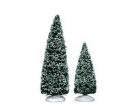 Lemax Snowy Juniper Tree - Medium & Small - Set Of 2