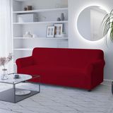 Italian Bed Linen Dahlia Elastische bankovertrek, polyester, bordeaux, 3 zitplaatsen
