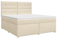 vidaXL Boxspringbed met matras, Crèmekleurig, 160 x 200 cm, Stof