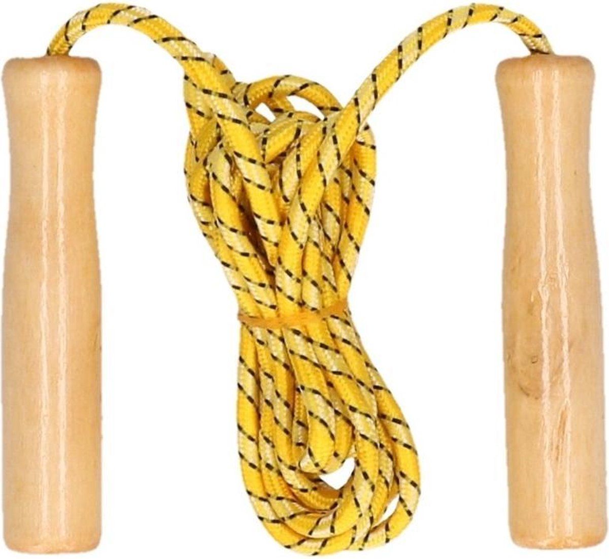 Benson Geel springtouw met houten handvatten 236 cm