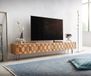 DELIFE meuble TV Fevo acacia naturel 220 cm 4 portes bas suspendu