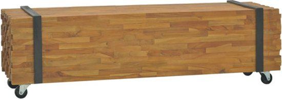 vidaXL Tv-meubel 110x30x32,5 cm massief teakhout