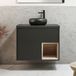 Hudson Reed Hoxton Meuble de lavabo suspendu 80cm noir gris incl. lavabo rond graphite