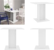 vidaXL Table de salle à manger 80x80x75 cm bois de manguier massif blanc