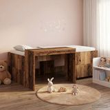 vidaXL Kinderhoogslaper met bureau Oud hout Bewerkt hout