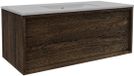Saniclass Set meuble de salle de bain avec cadre en bois - 100x45x40cm - lavabo en céramique blanc - 1 vasque - sans trous de robinetterie - 1 tiroir - Chêne Charcoal