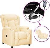 vidaXL Fauteuil électrique similicuir crème réglable