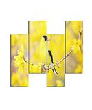 Homemania Wandafbeelding, motief: vogels, 4 stuks, voor woonkamer, slaapkamer, meerkleurig, 76 x 0,3 x 50 cm, HM204PMDF281, MDF