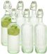 Secret de Gourmet Beugelfles / Weckfles - 6x - groen glas - luchtdicht - 1 liter - waterfles - 8 x 31 cm