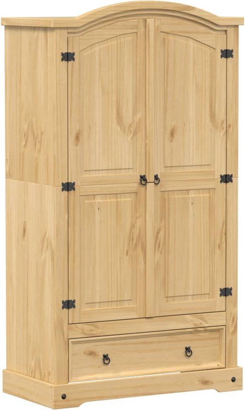vidaXL Kledingkast Corona 102x52x186 cm massief grenenhout