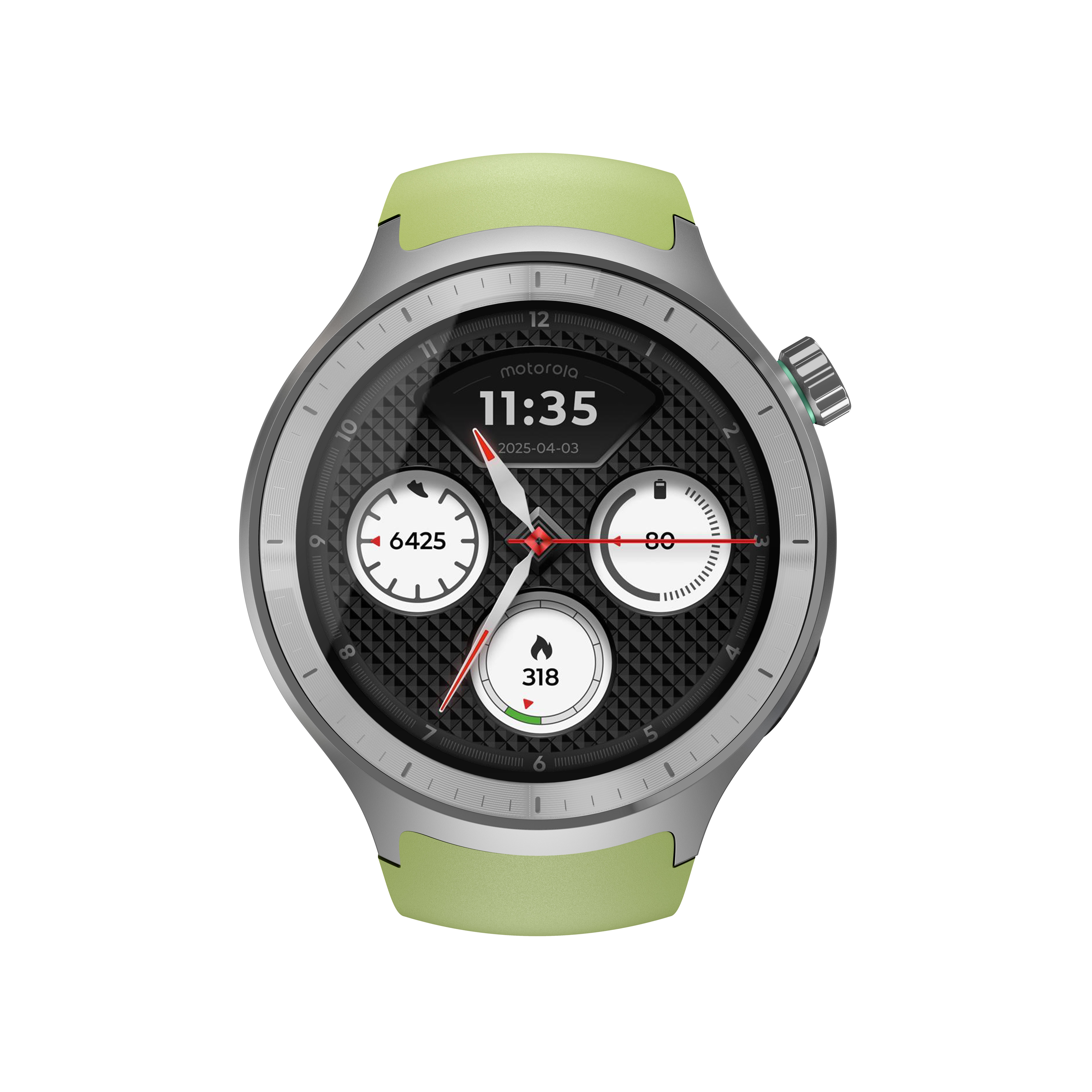 Motorola Moto Watch 47mm Silver GPS Smartwatch with Extra Band
