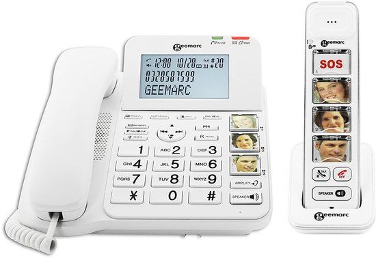 Geemarc Amplidect Combi 295 + Foto Handset - Telefoon met grote knoppen en antwoordapparaat