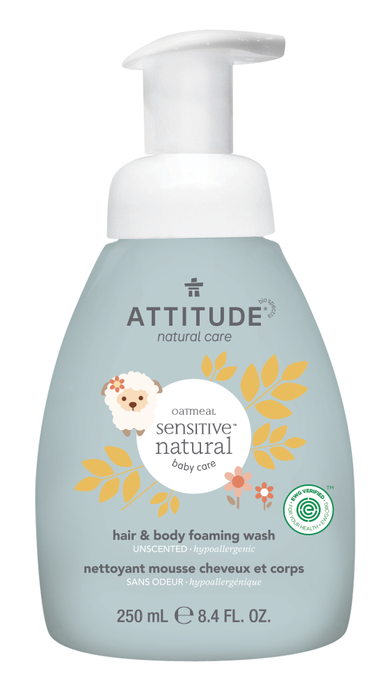 Attitude ATTITUDE Oatmeal Sensitive Natural Baby Care 2-in-1 Shampoo en Schuimende Douchegel
