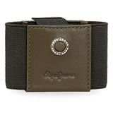 Pepe Jeans Badge kaarthouder, groen, 8,5 x 5 cm, leer, Celeste Y Blanco, Kaartetui