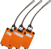 Merkloos / Sans marque Makito Western Europe Kofferlabel van 9,5 cm - Pakket van 5x stuks - Reiskoffer reisaccessoires - oranje - beschrijfbaar