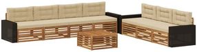 vidaXL - Salon d'extérieur - 8 pièces - Naturel et Beige - Polyester