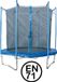 Garlando - Combi S - Trampoline met Veiligheidsnet - voor Kinderen en Volwassenen - Rond - 183 cm - met Veilige Rand - Blauw
