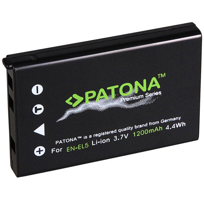 Patona premium vervanging voor accu Nikon EN-EL5 (echte 1200mAh) nieuwste generatie en 100% compatibel