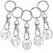 com-four® 5x porte-clés en métal avec mousqueton et jeton de chariot